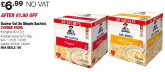 Costco Quaker Oat So Simple Sachets offer