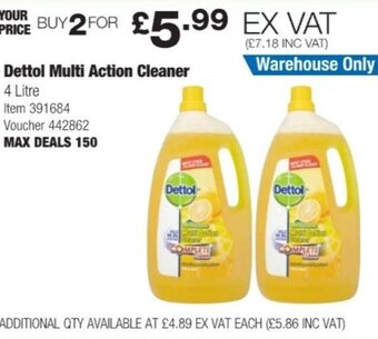 Costco Dettol Multi Action Cleaner 4 Litre offer