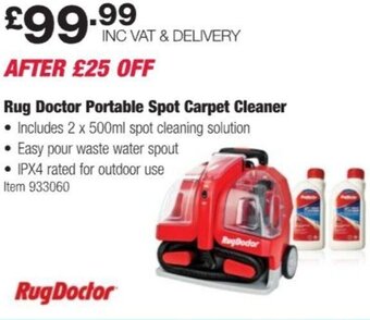 Costco Rug Doctor Portable Spot Carpet Cleaner offer