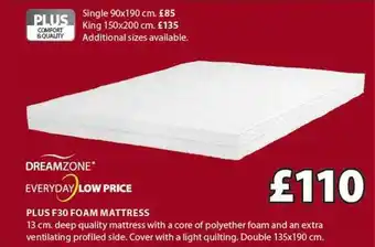 Dreamzone plus f30 foam mattress