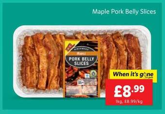 Lidl Maple pork belly slices offer