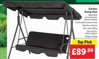 Lidl Garden swing seat offer