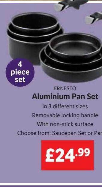 Lidl Ernesto aluminium pan set offer