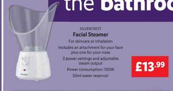 Lidl Silvercrest facial steamer offer