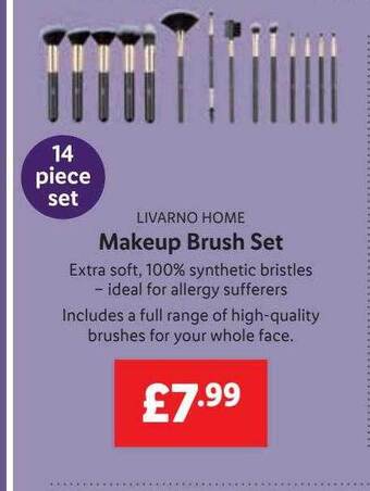 Lidl Livarno home makeup brush set offer
