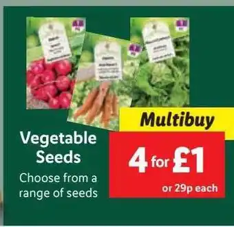 Lidl Vegetable seeds offer