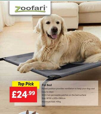 Lidl Pet bed offer