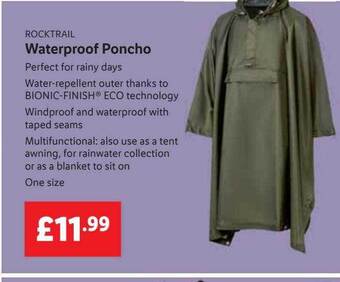 Lidl Rocktrail waterproof poncho offer