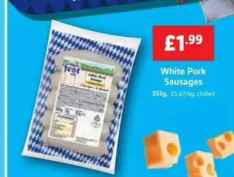 Lidl White pork sausages offer