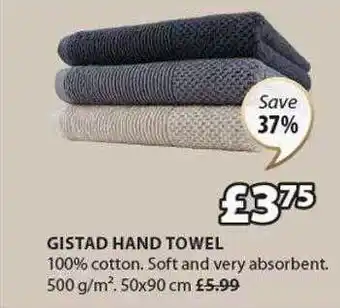 JYSK Gistad hand towel offer