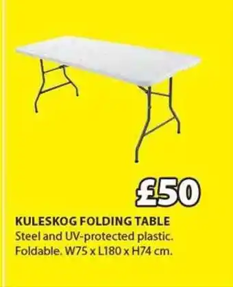 JYSK Kulleskog folding table offer