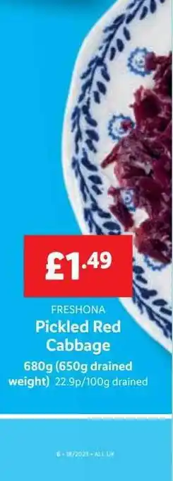 Lidl Freshona pickled red cabbage offer