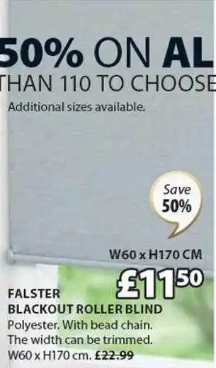 JYSK Falster blackout roller blind offer