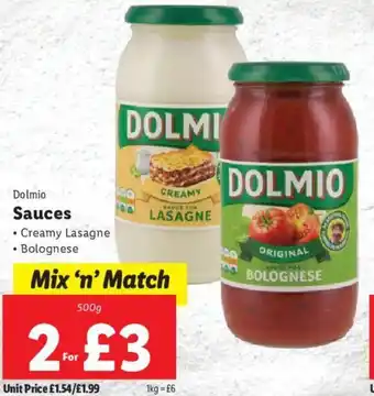 Lidl Dolmio Sauces 500g offer