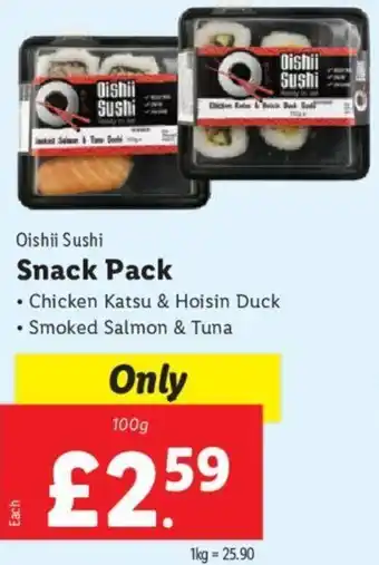 Lidl Oishii Sushi Snack Pack 100 g offer