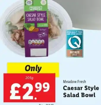 Lidl Meadow Fresh Caesar Style Salad Bowl 205g offer