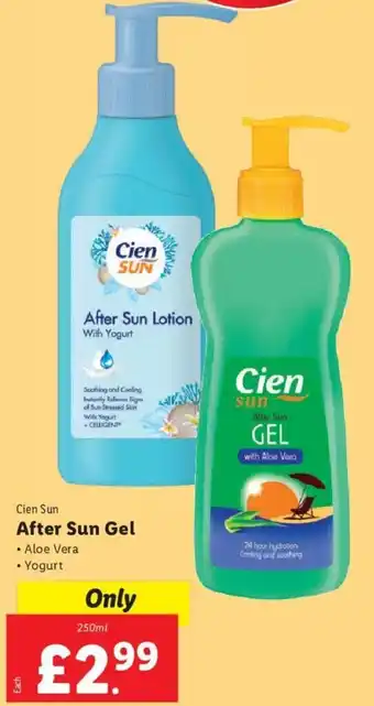 Lidl Cien Sun After Sun Gel 250ml offer