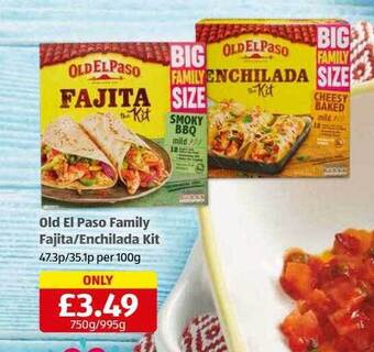 Aldi Old el paso family fajita-enchilada kit offer