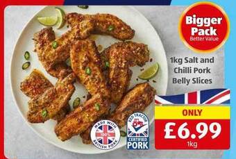 Aldi 1kg salt and chilli pork belly slices offer