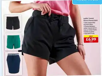 Aldi Ladies' sweat shorts-sweat skirt offer