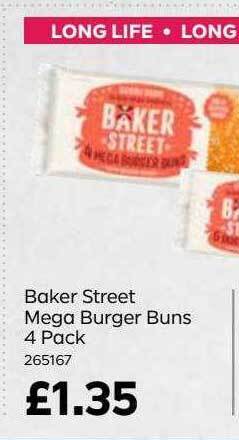 Bestway Baker street mega burger buns 4 pack offer