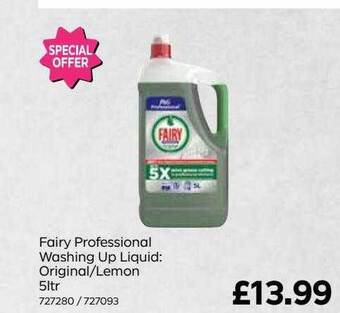 Bestway Fairy professional washing up liquid offer