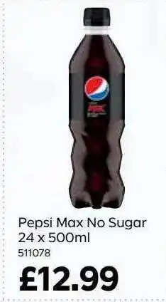 Bestway Pepsi max no sugar offer