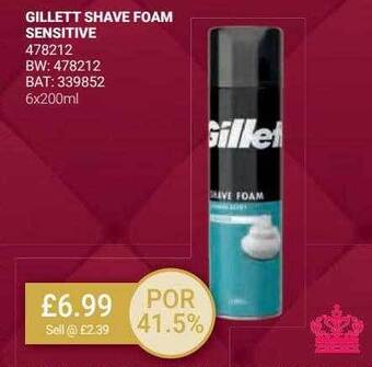 Gillett shave foam sensitive