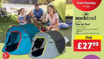 Lidl Rocktrail Pop Up Tent offer