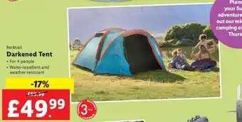Lidl Rocktrail Darkened Tent offer
