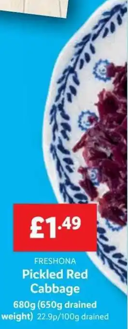 Lidl FRESHONA Pickled Red Cabbage 680g (650g drained offer