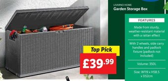 Lidl LIVARNO HOME Garden Storage Box offer