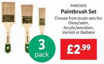 Lidl PARKSIDE Paintbrush Set offer
