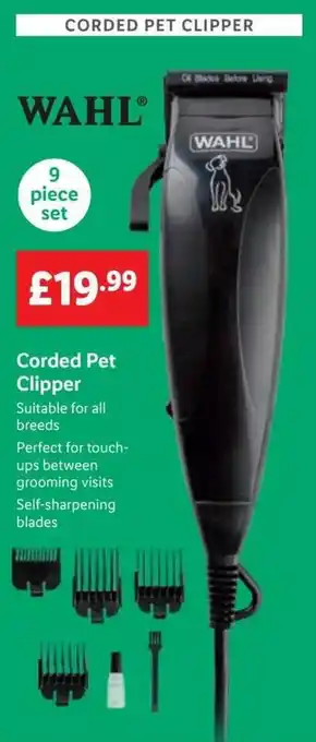 Lidl WAHLⓇ Corded Pet Clipper offer