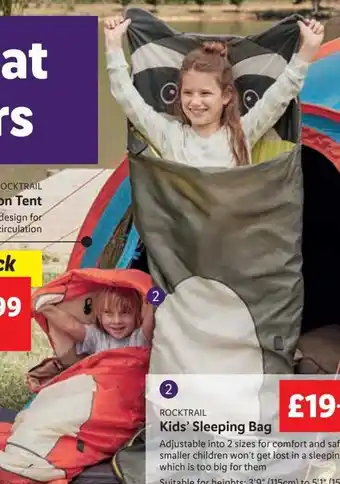 Lidl ROCKTRAIL Kids' Sleeping Bag offer