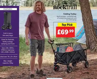 Lidl Rocktrail Folding Trolley Multi-purpose - a practical way of transporting equipment and your belongings offer