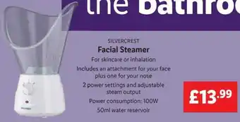 Lidl SILVERCREST Facial Steamer offer