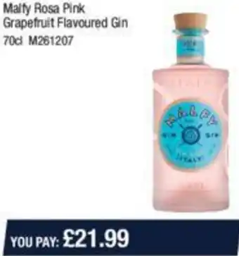 Makro Malty Rosa Pink Grapefruit Flavoured Gin 70 cl offer