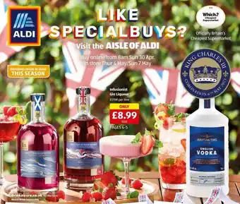 Aldi Infusionist Gin Liqueur £17.98 per litre offer