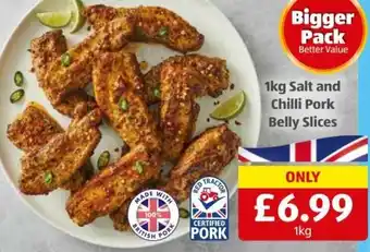 Aldi 1kg Salt and Chilli Pork Belly Slices offer