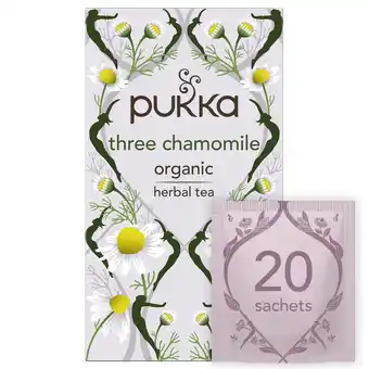 Morrisons Pukka three chamomile organic herbal tea bags offer