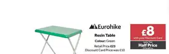 GO Outdoors Eurohike Resin Table offer