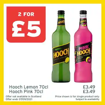 One Stop Hooch Lemon 70cl Or Hooch Pink 70cl offer