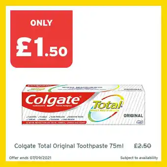 Colgate Total Original Toothpaste 75ml