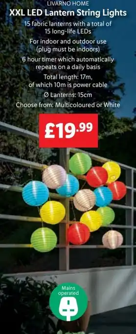 Lidl LIVARNO HOME XXL LED Lantern String Lights offer