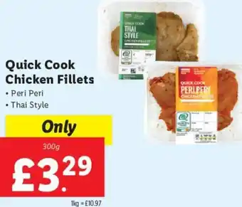 Lidl Quick Cook Chicken Fillets • Peri Peri • Thai Style 300g offer