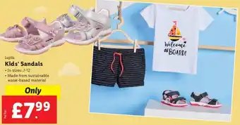Lidl Lupilu Kids' Sandals • In sizes: 7-12 offer