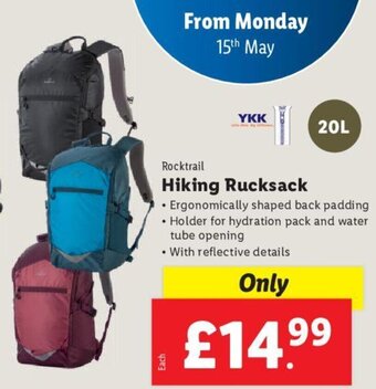 Lidl Rocktrail Hiking Rucksack offer