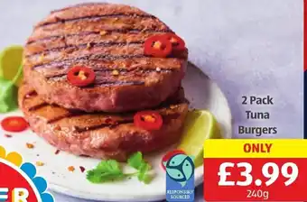 Aldi 2 Pack Tuna Burgers offer