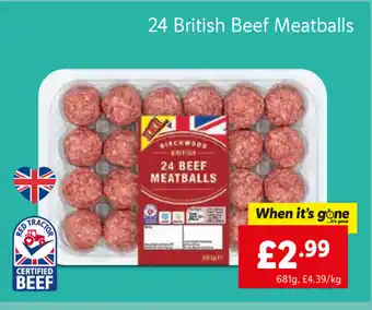 Lidl 24 British Beef Meatballs offer